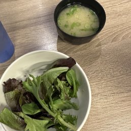 Salad and miso soup Salad and miso soup