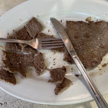 Havanna Cafe - The steak for Jax arrived. His human cut it into bit sized pieces and served it to Jax in his dog bowl. - Cuban Near Me - Chokoloskee, Florida Havanna Cafe - The steak for Jax arrived. His human cut it into bit sized pieces and served it to Jax in his dog bowl. - Cuban Near Me - Chokoloskee, Florida