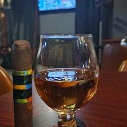 Nice Ash Cigar Bar - My cigar, paired with the Balvenie 12.