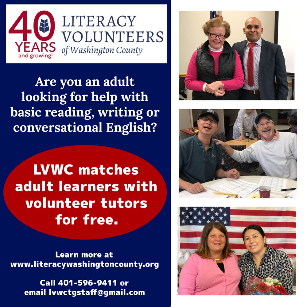 Literacy Volunteers of Washington County - reading tutor in Westerly, RI