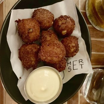 Somerset - Sweet Corn & Salt Cod Fritters - American Near Me - Chicago, Illinois Somerset - Sweet Corn & Salt Cod Fritters - American Near Me - Chicago, Illinois
