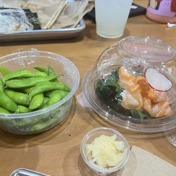 Rice & Nori - Edamame and Salmon Sashimi - Japanese Near Me - Los Angeles, California Rice & Nori - Edamame and Salmon Sashimi - Japanese Near Me - Los Angeles, California