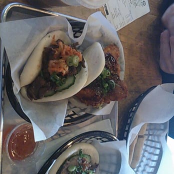Bao Sandwich Bar - Chicken katsu bao, Seoul beef bulgogi bao, duck dynasty bao with a side of pork spring rolls and ice coffee upgrade - Vietnamese Near Me - Waterloo, Ontario