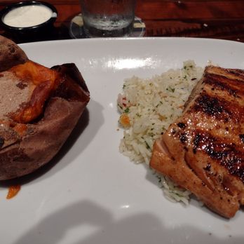 LongHorn Steakhouse - Salmon with a sweet potato - Steakhouses Near Me - Medina, Ohio