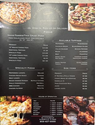 Menu photo 3 The Clarksville Crust Clarksville, TX
