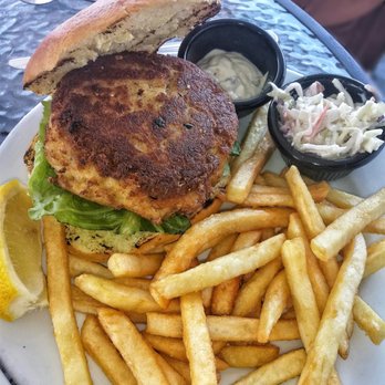 The Boathouse - Huge crab cake - moist, great fries too. - Seafood Near Me - Ossining, New York