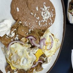 Don Poncho - Chilaquiles verdes beans and eggs