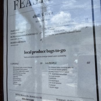 Feast - Menu - Hawaiian Near Me - Honolulu, Hawaii Feast - Menu - Hawaiian Near Me - Honolulu, Hawaii