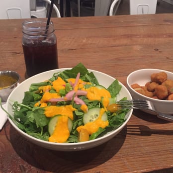 Paper Co Cafe - House salad, fried okra, iced coffee - Coffee & Tea Near Me - Houston, Texas Paper Co Cafe - House salad, fried okra, iced coffee - Coffee & Tea Near Me - Houston, Texas