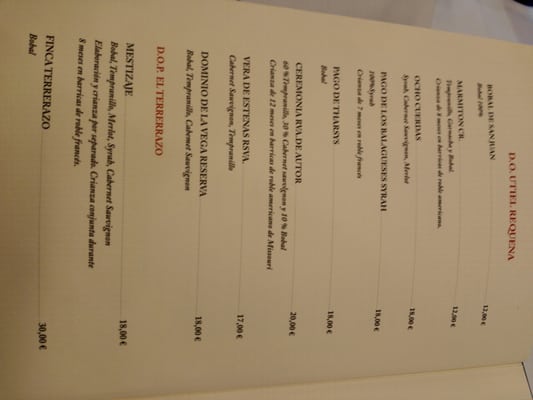 Menu photo 1 Alqueria de la Mar Valencia, V