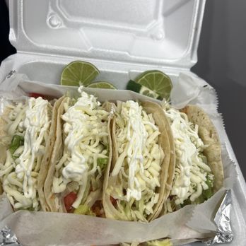 Mexican Restaurant La Libertad - Shrimp tacos topped with lettuce, cheese, sour cream, and tomatoes. - Mexican Near Me - Hanover, Pennsylvania Mexican Restaurant La Libertad - Shrimp tacos topped with lettuce, cheese, sour cream, and tomatoes. - Mexican Near Me - Hanover, Pennsylvania