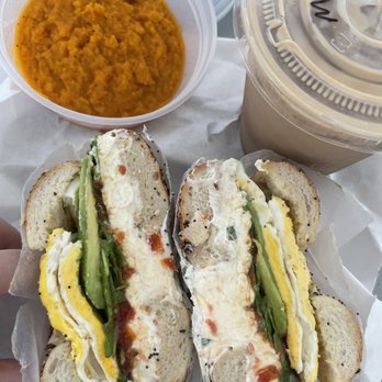 Proper Bagel - Avocado & Egg. Sweet Tomato. Iced mocha latte. - Bagels Near Me - Nashville, Tennessee