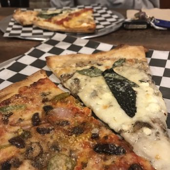 Wiseguy Pizza - veggie pizza (left) and mushroom truffle pizza (right) - Pizza Near Me - Washington, DC, District of Columbia