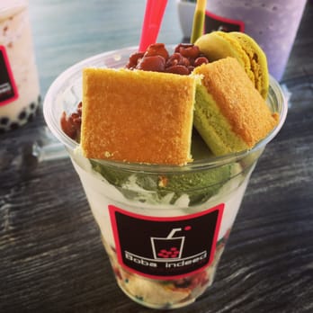 Boba Indeed - Green Tea Red Bean Parfait. Love this! - Desserts Near Me - Downey, California