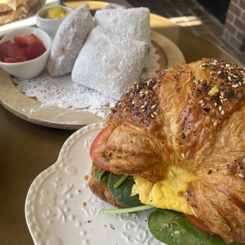 Clayton's Bakery & Bistro - Egg, Spinach, Tomato, Parmesan on Everything Croissant - Bakeries Near Me - Coronado, California Clayton's Bakery & Bistro - Egg, Spinach, Tomato, Parmesan on Everything Croissant - Bakeries Near Me - Coronado, California