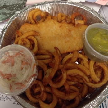 Kleidos - Fried fish filet with curly fries platter served with a side of cole slaw & pickles - Middle Eastern Near Me - Bayonne, New Jersey Kleidos - Fried fish filet with curly fries platter served with a side of cole slaw & pickles - Middle Eastern Near Me - Bayonne, New Jersey