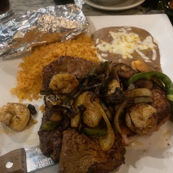 Gran Rodeo - New York strip,shrimp,peppers,onions cooked perfect with a side of rice and beans with hot tortillas. - Mexican Near Me - Warrington, Pennsylvania Gran Rodeo - New York strip,shrimp,peppers,onions cooked perfect with a side of rice and beans with hot tortillas. - Mexican Near Me - Warrington, Pennsylvania