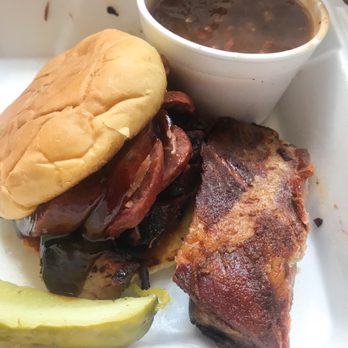 RibCrib BBQ - I ordered the cribwich, hot links and brisket with a side of beans. Wow! It hot the spot! Definitely will be ordering again! - Barbeque Near Me - Wichita, Kansas