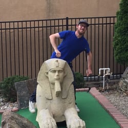 Hill Top Miniature Golf - My buddy riding the Sphinx
