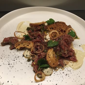 Higher Ground - Beef tartare with anchovy emulsion and condiments - Coffee & Tea Near Me - Melbourne, VIC