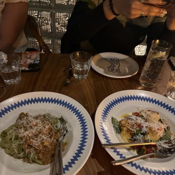 Balera - Tagliatelle Verdi al Ragù (left), Rotolo di Crespella (right) - Italian Near Me - Brooklyn, New York