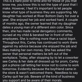 River Bottom Dairy - Racism - Ice Cream & Frozen Yogurt Near Me - Jefferson, South Carolina River Bottom Dairy - Racism - Ice Cream & Frozen Yogurt Near Me - Jefferson, South Carolina