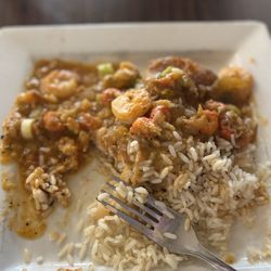 Sister Cities Cajun - What's left of my smothered catfish.