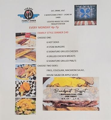 Menu photo 2 Tokarz Family Diner Lyons, NY Menu photo 2 Tokarz Family Diner Lyons, NY