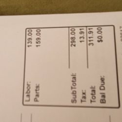 Smog Stop Shop & Repair - receipt