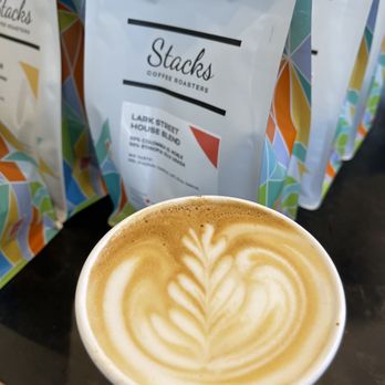 Stacks Espresso Bar - Vanilla latte and house blend roasted coffee for purchase. - Coffee & Tea Near Me - Albany, New York
