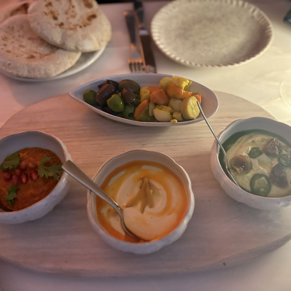 Levant - Mezze w/ Hummus, Tirokafteri, Muhammara - Mediterranean Near Me - San Juan, Puerto Rico