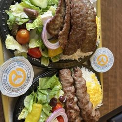 Moby Dick House of Kabob - Beef platter and Ground Lamb Kabob platter
