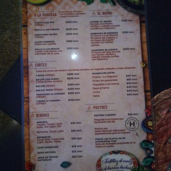 La Hoguera - Menu part w: September 2018 - Mexican Near Me - Ensenada, BCN