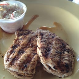 This is the grilled chicken. Two flat pieces of chicken breast with mrs. Dash seasoning - for $13?????? For shame. This is the grilled chicken. Two flat pieces of chicken breast with mrs. Dash seasoning - for $13?????? For shame.