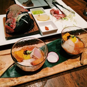 Kingyo Izakaya - Shooters and beef tongue on a hot stone - Japanese Near Me - Toronto, Ontario