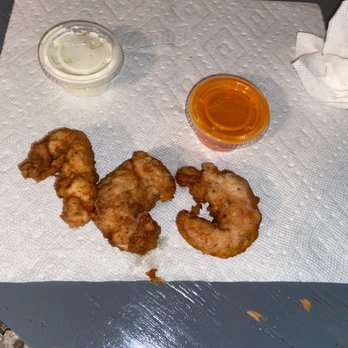 Slim Chickens - So not worth the money! I used the sauce cups for scale. Super rip off. - Southern Near Me - Irving, Texas Slim Chickens - So not worth the money! I used the sauce cups for scale. Super rip off. - Southern Near Me - Irving, Texas