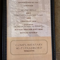Cross Country Bar & Grill - Menu 8/12/26