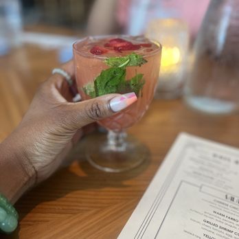 GATSBY - Greta's Punch   Mango infused vodka, giffard rhubarb, strawberry,ginger, mint, bubbles - Cocktail Bars Near Me - Washington, DC, District of Columbia