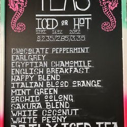 Coral Reef Coffee Company - Tea menu