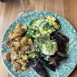 Steak & eggs (added spinach) Steak & eggs (added spinach)