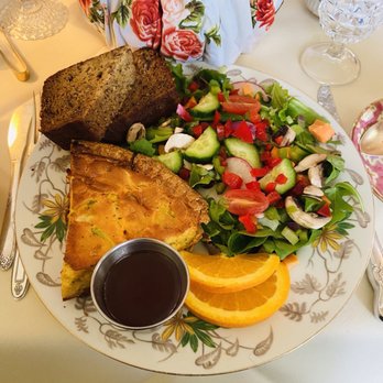 Teaberry's Tea Room - Quiche with garden salad and banana bread - Tea Rooms Near Me - Flemington, New Jersey Teaberry's Tea Room - Quiche with garden salad and banana bread - Tea Rooms Near Me - Flemington, New Jersey