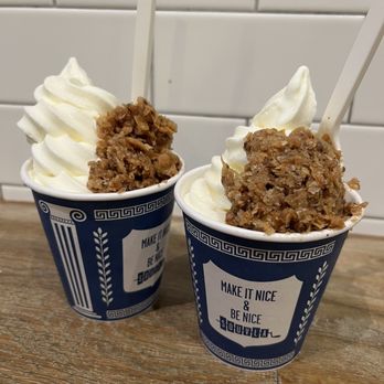 Souvla - Baklava Crumbles and Honey Syrup froyo - Greek Near Me - San Francisco, California