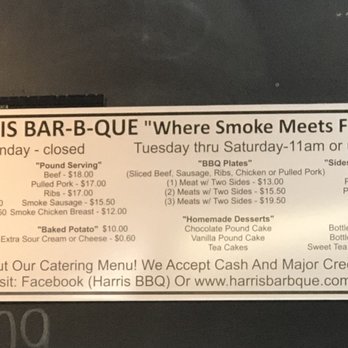 Harris Bar-B-Que - Menu - Barbeque Near Me - Cedar Hill, Texas Harris Bar-B-Que - Menu - Barbeque Near Me - Cedar Hill, Texas