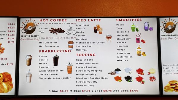Menu photo 2 Sunrise Donuts & Bakery Whittier, CA