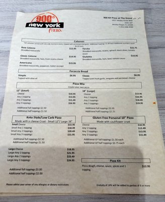 Menu photo 5 900 Degrees New York Pizza Wesley Chapel, FL