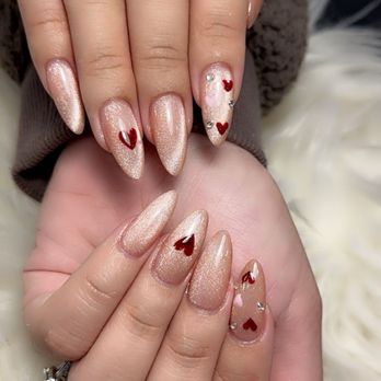 Lux Nail Bar - Valentine's Day inspired nails done by Jenny - Nail Salons Near Me - Cerritos, California Lux Nail Bar - Valentine's Day inspired nails done by Jenny - Nail Salons Near Me - Cerritos, California