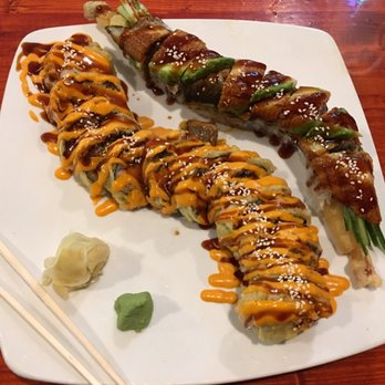 Wasabi - Dragon roll and Godzilla roll. - Sushi Bars Near Me - Schofield, Wisconsin Wasabi - Dragon roll and Godzilla roll. - Sushi Bars Near Me - Schofield, Wisconsin