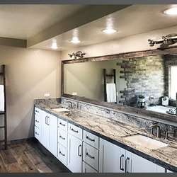 Art Concepts Wall Decor - Custom Bathroom Mirrors of any size. Shown is an oversized Natural Barnwood frame.