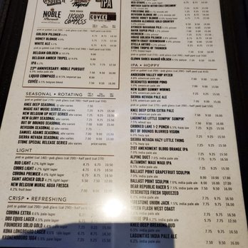 Yard House - Menu as of 3-3-20 - Bars Near Me - Roseville, California