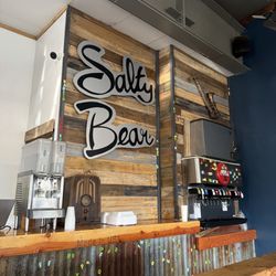 Salty Bear - Sign inside of restaurant